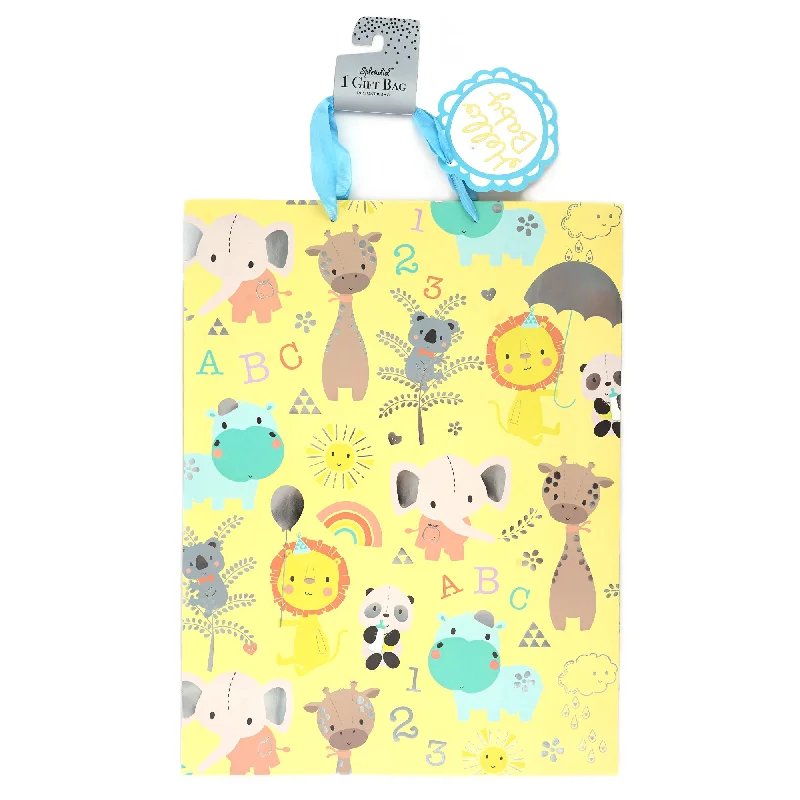 Retro - inspired shopping and gift bags with a bold color palette for nostalgiaSuper Baby Sarfari Friends Hot Stamp Gift Bag Bag