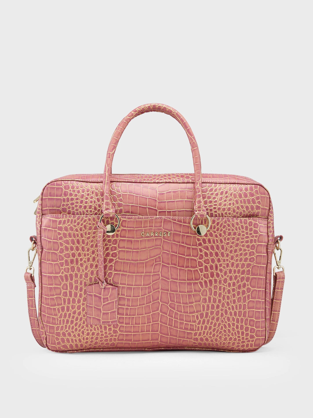 Laptop bag with a ventilation system to prevent overheatingCaprese Miranda Laptop Bag Large Croco Women'S Office Bag Pink