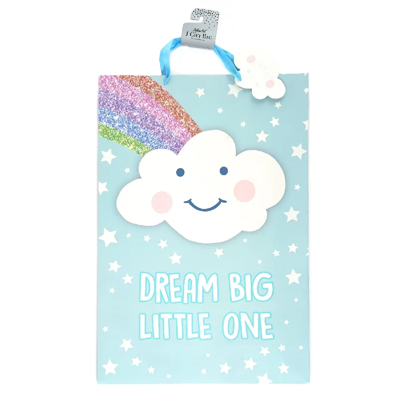 Metallic foil shopping and gift bags with holographic effects for festive occasionsSuper Giant Baby Cloud Dream Glitter Gift Bag