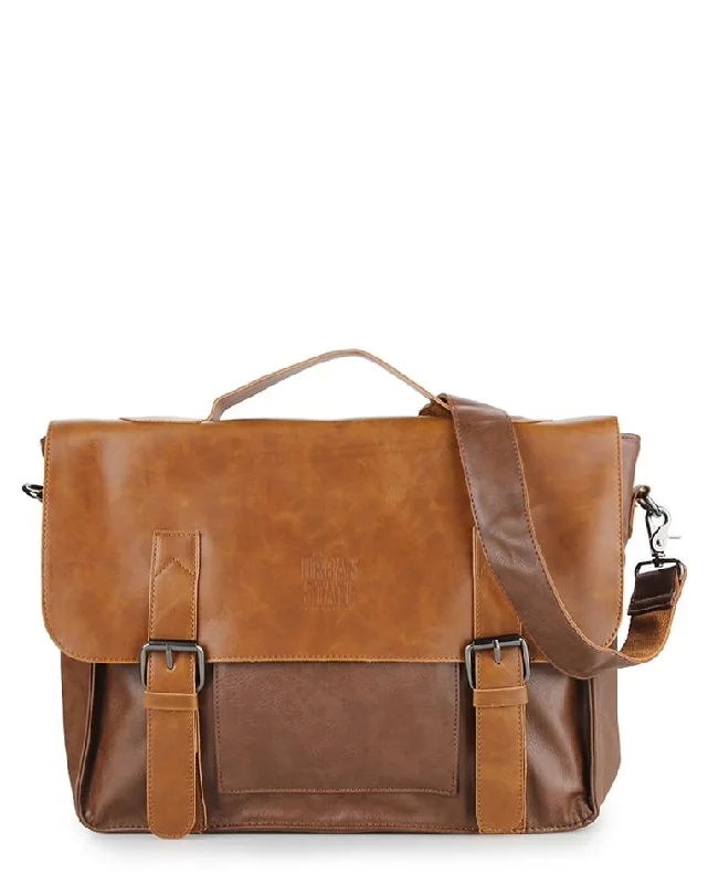 Anti-theft laptop bag with hidden pockets and slash-resistant fabric for urban travelersDistressed Leather Office Bag - Camel