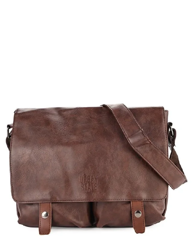 Canvas laptop bag with a detachable shoulder strap for versatilityDistressed Leather EDC Medium Messenger Bag - Dark Brown