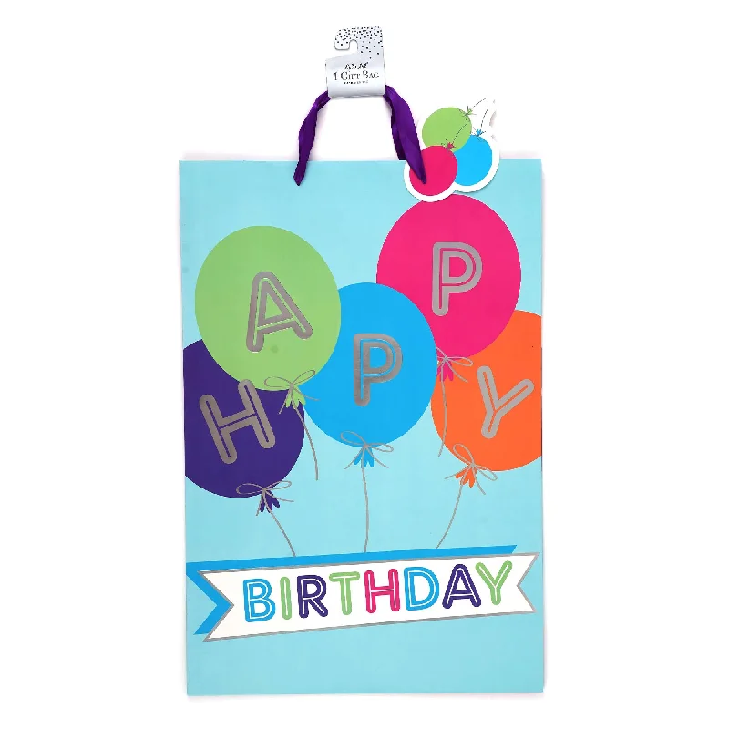 Eco - friendly bamboo shopping and gift bags for sustainable giftingSuper Giant Birthday Balloon Partytime Hot Stamp Gift Bag