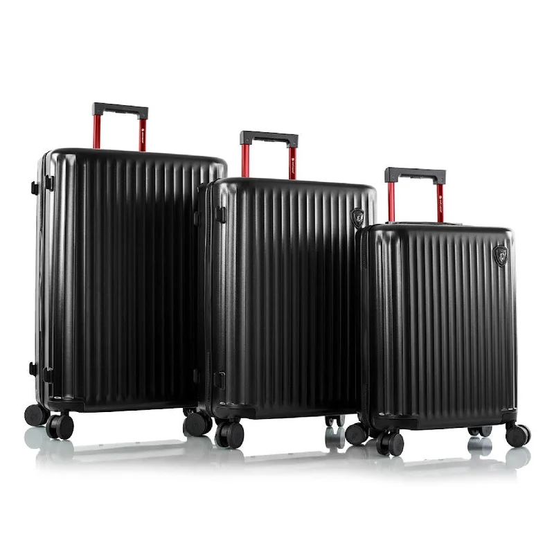 Leather luggage handles for a comfortable and stylish gripHeys SmartLuggage 3 Piece Spinner Set