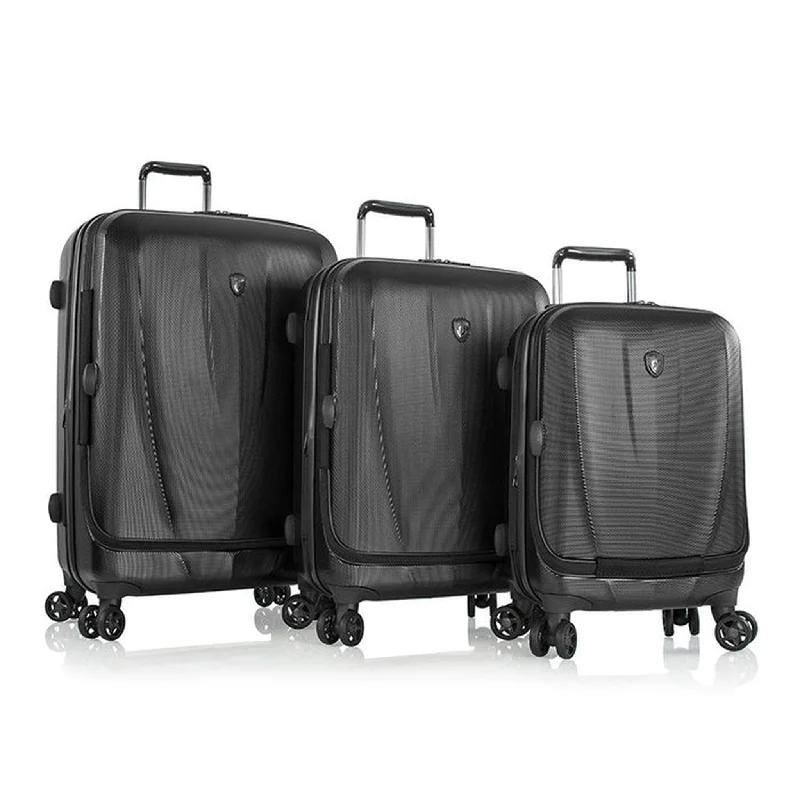 Leather luggage handles for a comfortable and stylish gripHeys Vantage - Smart Access 3 Piece Spinner Set