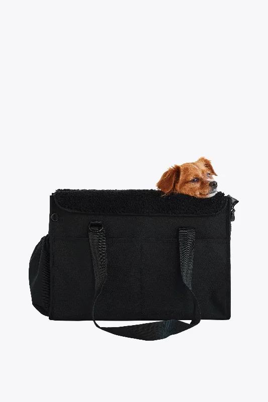 Foldable fabric travel bag for convenient storage when not in useThe Everyday Pet Tote in Black