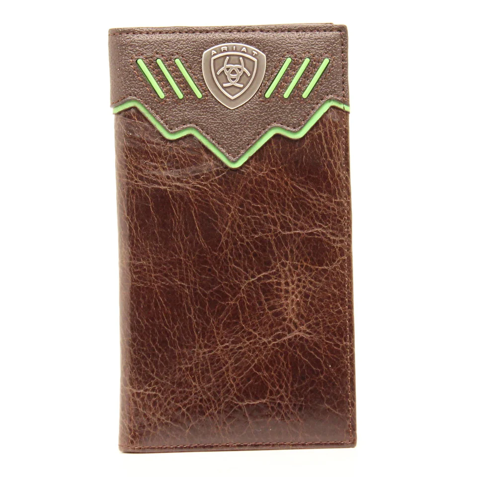 Lightweight money clips for travelARIAT Men's Rodeo Green & Black Logo Wallet