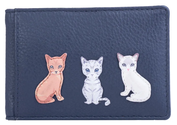 Luxury leather money clips with card slotsBest Friends Sitting Cats ID / Travel Card Holder - RFID