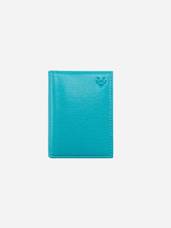 Elegant money clips for weddingsVegan Leather RFID Protective Bifold Card Holder | Turquoise