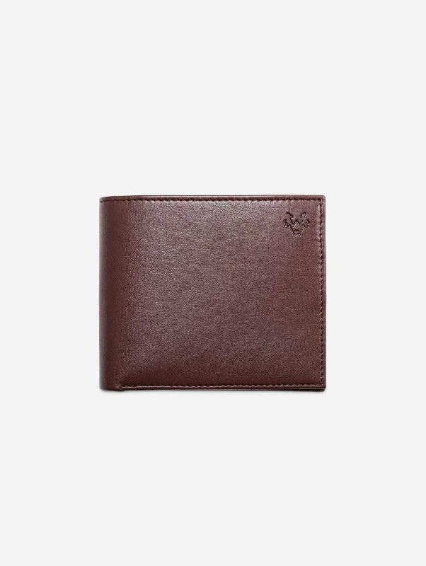 Lightweight money clips for travelVegan Leather RFID Protective Wallet | Chestnut Brown & Red