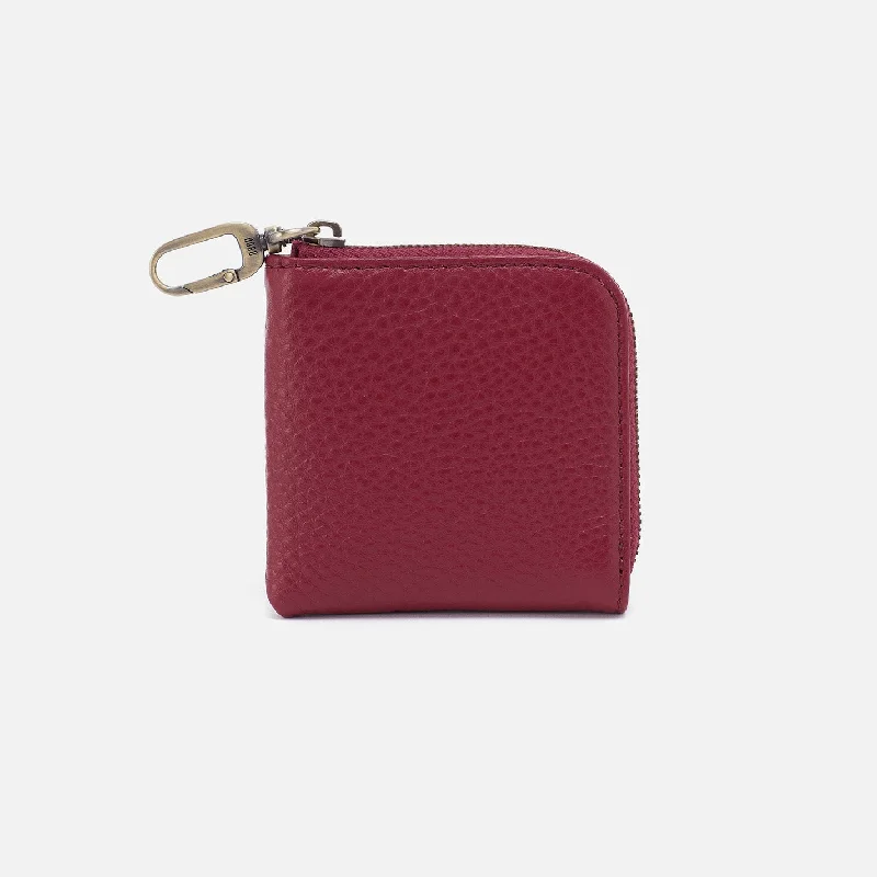 Eco-friendly money clips made from sustainable materialsCass Small Pouch In Pebbled Leather - Wine