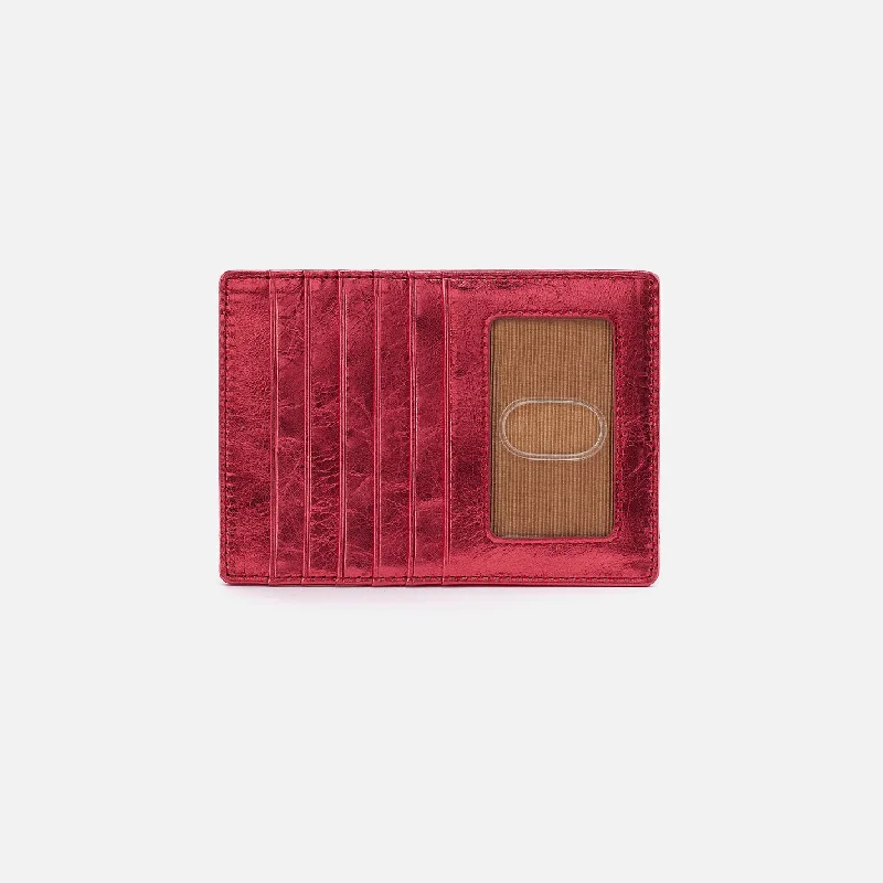 Money clips with RFID protectionEuro Slide Card Case in Metallic Leather - Strawberry Fields