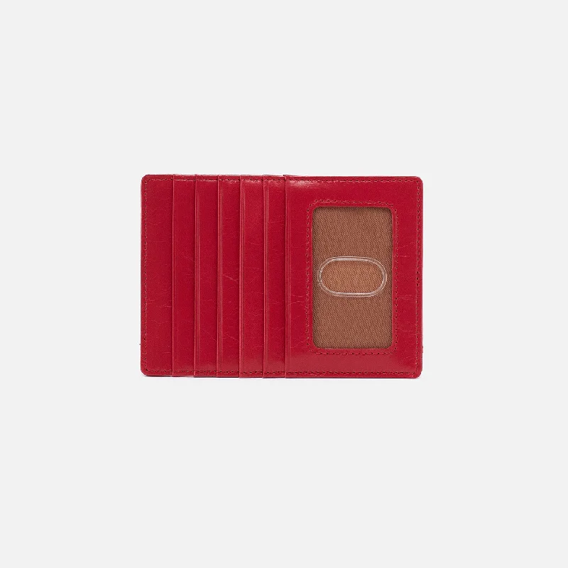 Vintage-style money clips for collectorsEuro Slide Card Case In Polished Leather - Hibiscus