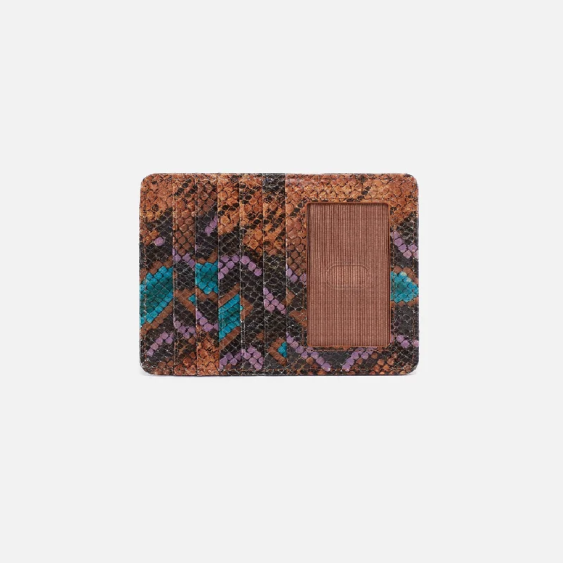 Slim money clips for minimalist walletsEuro Slide Card Case In Printed Leather - Vivid Snake Print