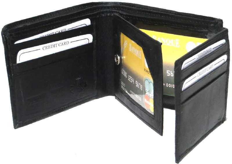 Slim money clips for minimalist walletsGenuine Leather Men's Bi-Fold Wallet with 12 Card Slots#4177