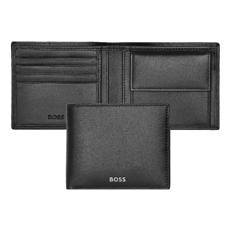 Money clips vs traditional walletsHUGO BOSS Luxury Smooth Black Leather Coin Wallet HLM403A