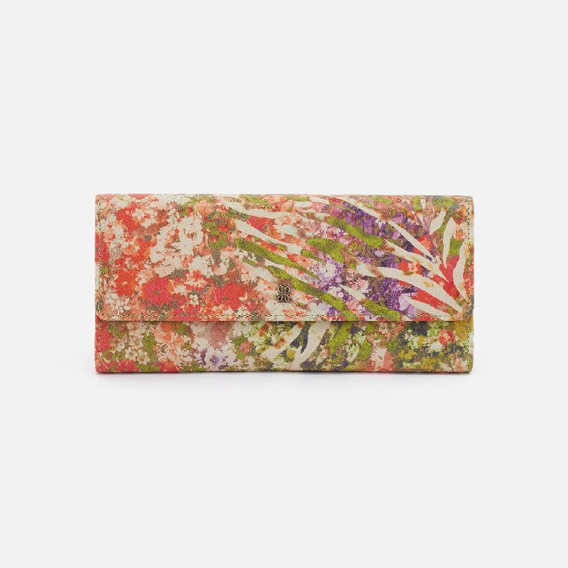 Money clips with magnetic closureJill Large Trifold Wallet in Printed Leather - Tropic Print