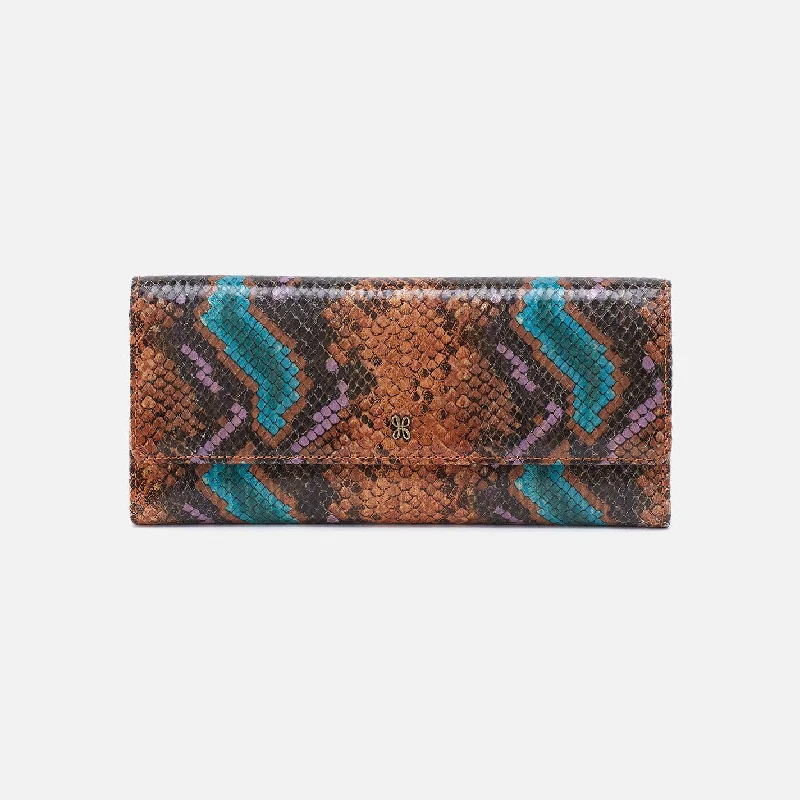 Top-rated money clips for everyday useJill Large Trifold Wallet In Printed Leather - Vivid Snake Print