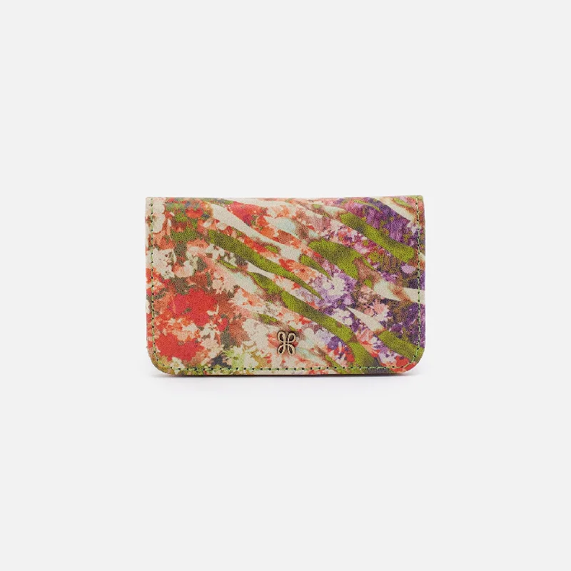 Elegant money clips for weddingsJill Mini Card Case in Printed Leather - Tropic Print