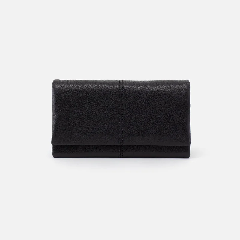 Vintage-style money clips for collectorsKeen Continental Wallet in Pebbled Leather - Black