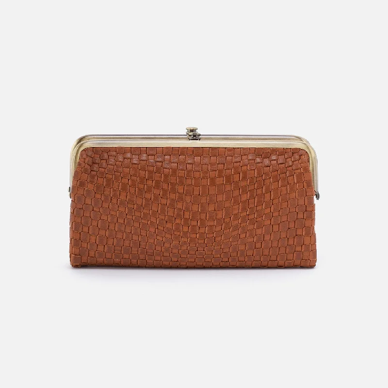 Money clips for holding large amounts of cashLauren Clutch-Wallet in Wave Weave Leather - Wheat