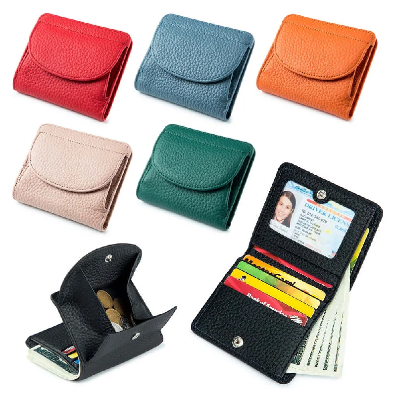 Money clips for women with sleek designsLeather RFID Slim Foldable Small Wallet