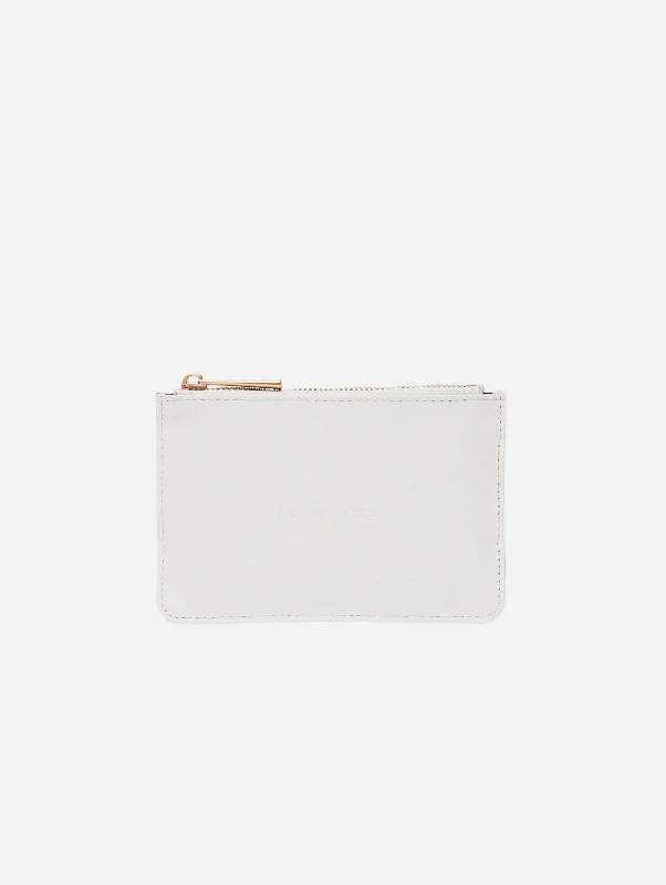 Vintage-style money clips for collectorsClassic Essentials Apple Leather Vegan Card Pouch | Light Grey