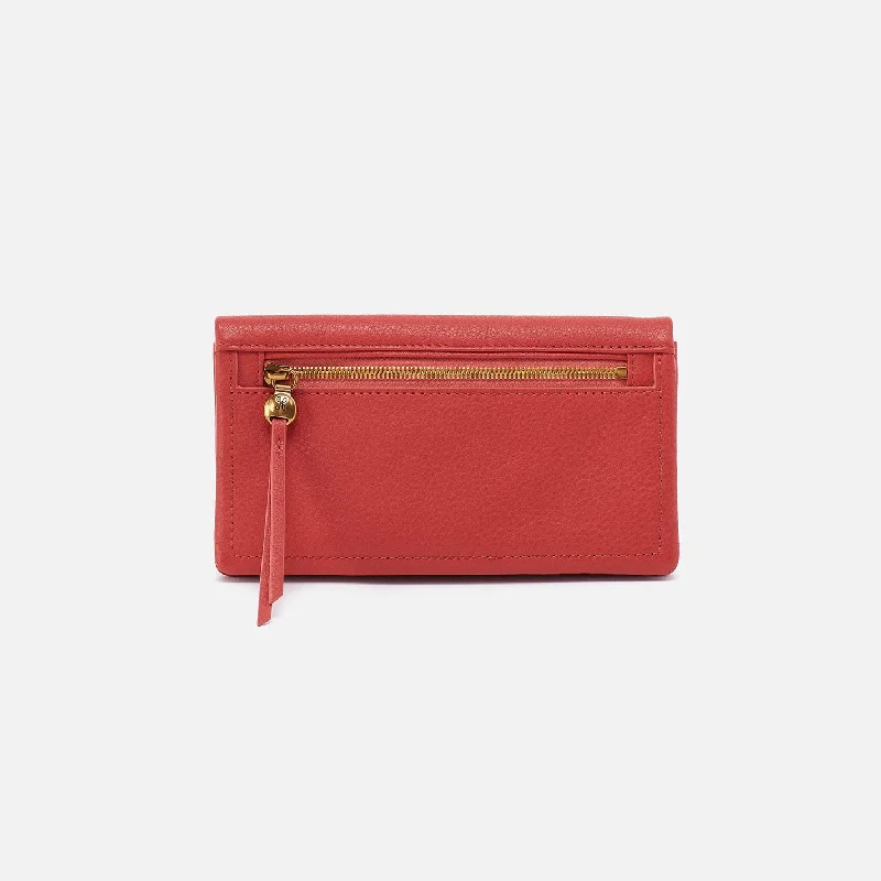 Lightweight money clips for travelLumen Continental Wallet In Pebbled Leather - Red Clay