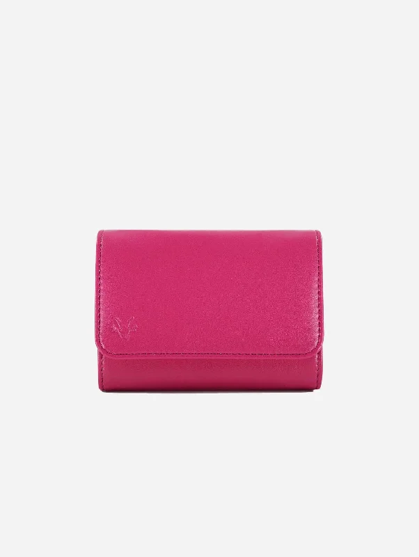 Slim money clips for minimalist walletsPortman Vegan Corn Leather Purse | Fuchsia Pink