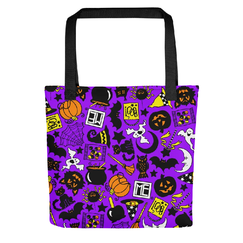 Stainless steel money clips for durabilityPurple Halloween Icons Tote Bag