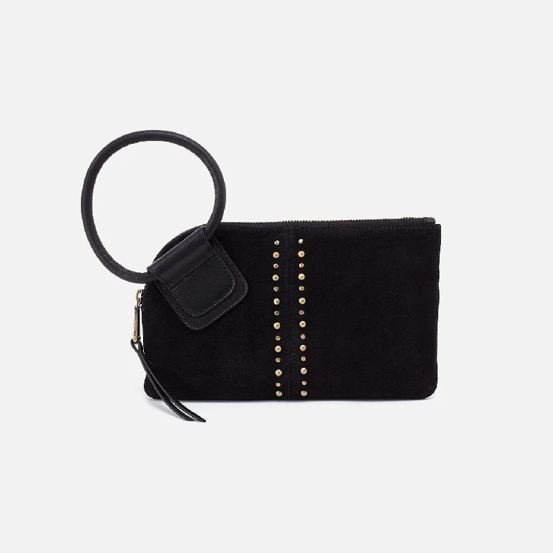 Money clips with RFID protectionSable Wristlet In Suede - Black