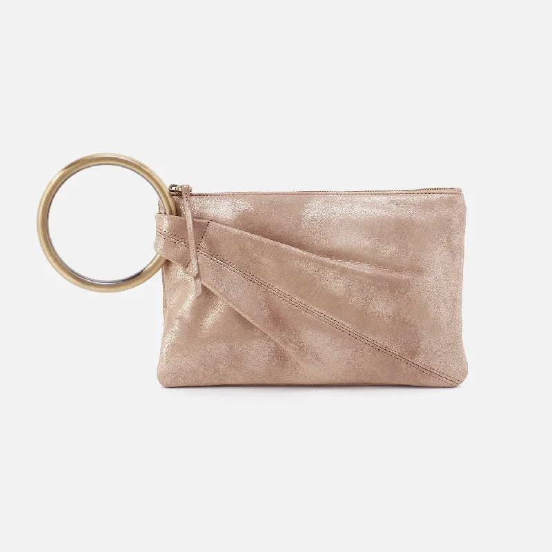 How to choose the right money clipSheila Ring Clutch In Metallic Leather - Gilded Beige