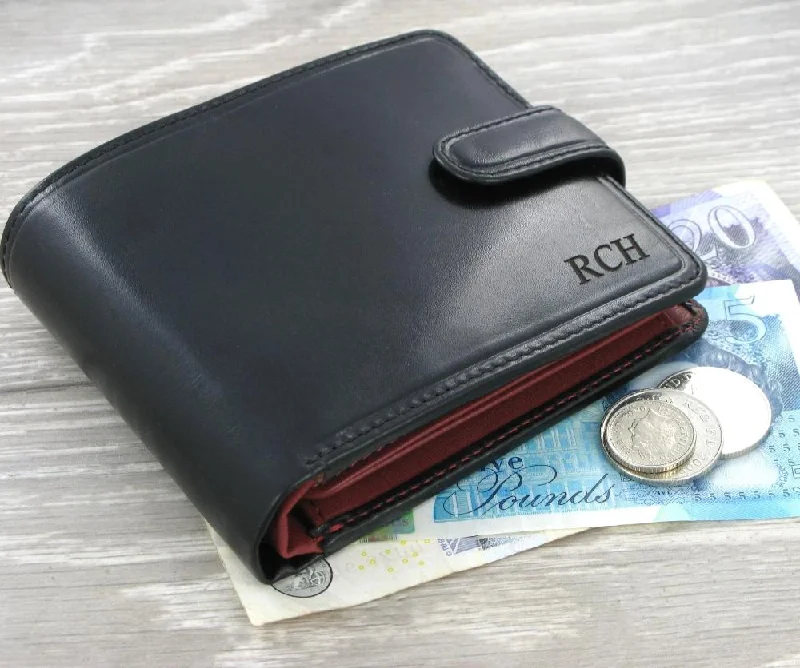 Money clips for holding large amounts of cashVisconti Torino TR35 Luxury Black & Red RFID Leather Wallet