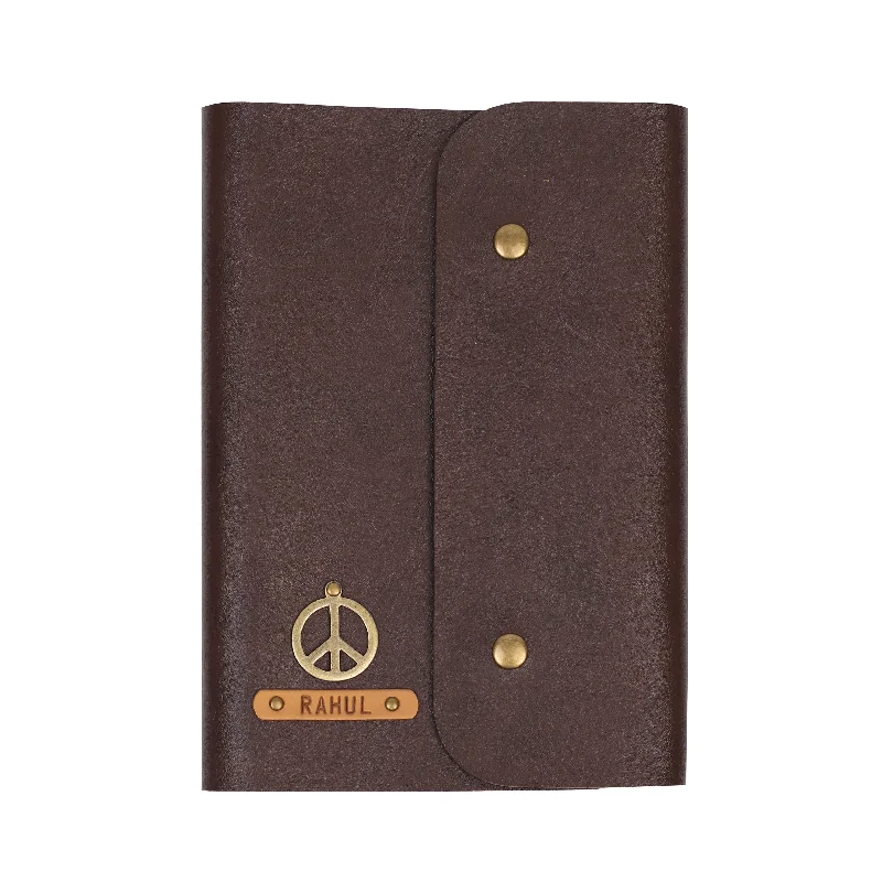 Colorful Floral-Printed Passport Covers & Wallets for Fashionable WomenDark Brown Button Diary