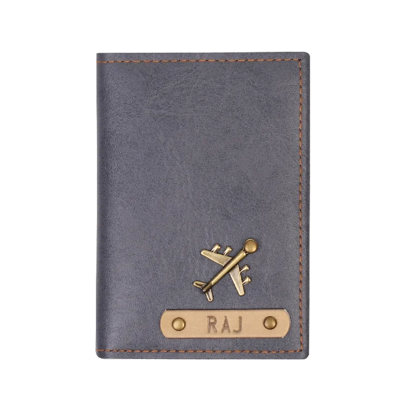 Monogrammed Leather Passport Covers & Wallets as Personalized GiftsGrey Bi-Fold Wallet