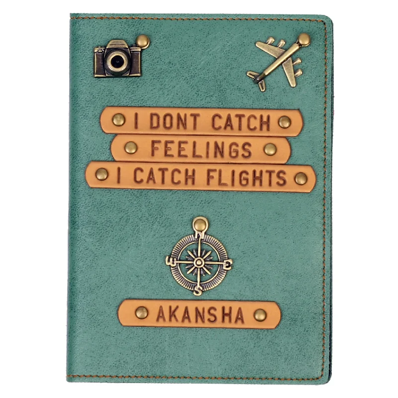 Glittery Sequined Passport Covers & Wallets for Party LoversI dont catch feelings, I catch flights - Personalized Passport Cover