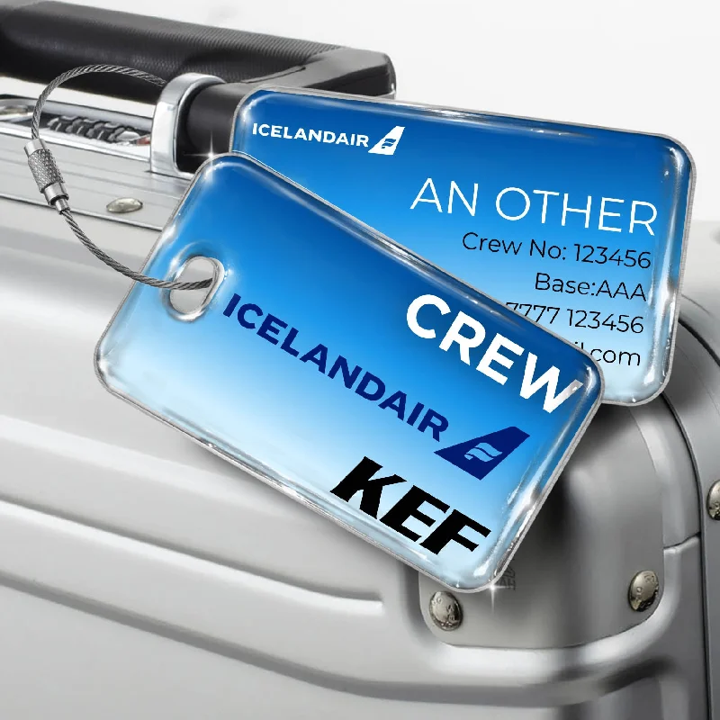 Laser-Cut Metal Passport Covers & Wallets with Geometric Designs for Tech-SavvyIcelandair Logo