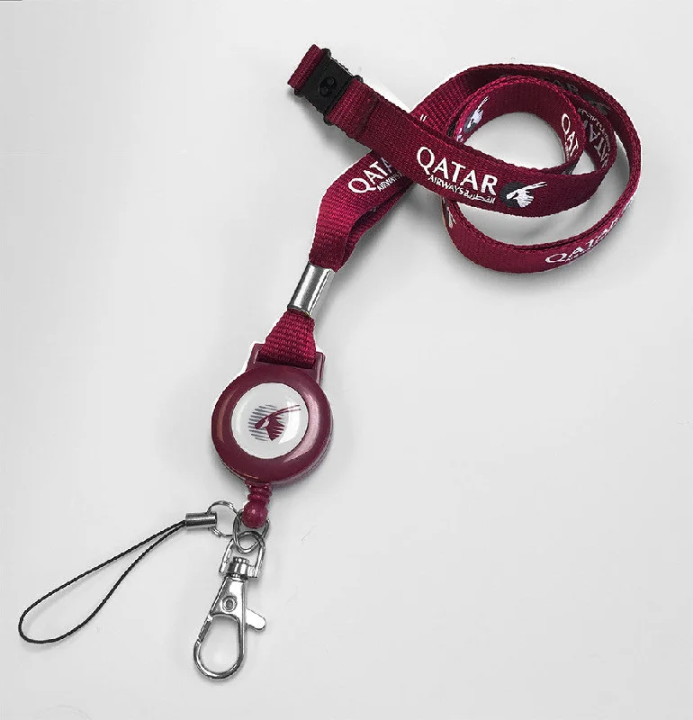 Foldable Passport Covers & Wallets Made of Flexible PVC for Easy StorageQatar Crew Lanyard+Badge Reel