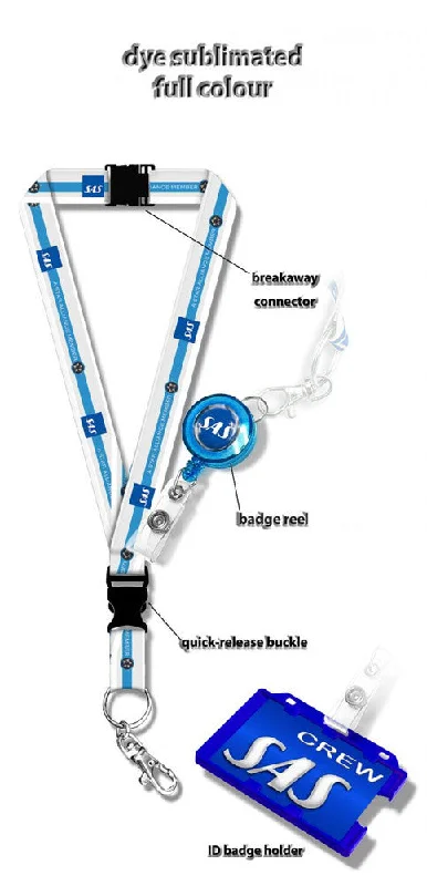 Foldable Passport Covers & Wallets Made of Flexible PVC for Easy StorageSAS Logo Lanyard