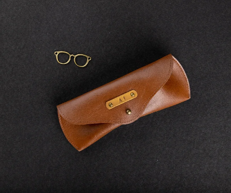 Magnetic-Closure Passport Covers & Wallets for Quick AccessTan Eyewear Case