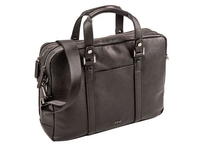 Lightweight briefcases for daily useAdpel Alba 15.4" Leather Laptop Bag | Black