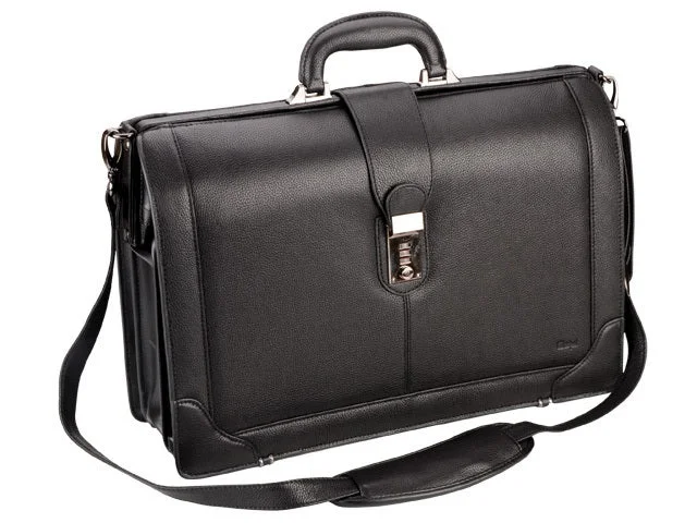 Customizable briefcases with monogramming optionsAdpel Gladstone Leather Briefmaster | Black