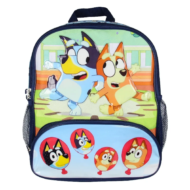 Waterproof canvas travel bag suitable for beach and outdoor vacationsBluey 14" Kids School Travel Backpack Bag For Toys w/ Raised Character Designs - One Size Fits Most