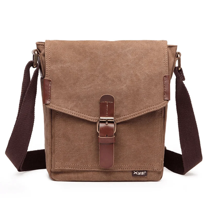 Men's crossbody bag made from recycled materials for eco - friendly usersCanvas Leisure Shoulder Bag Messenger Bag for Men