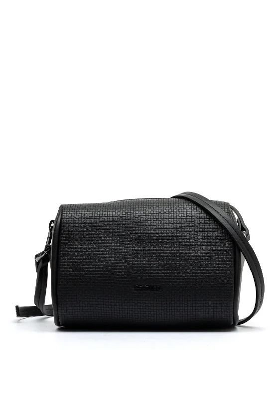 Vintage - inspired men's crossbody bag with a distressed finishCalvin Klein Pebbled Crossbody Bag, Black