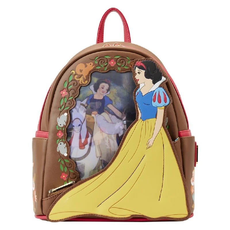 Men's smart backpack with integrated tracking device for securityLoungefly : Snow White Lenticular Princess Series Mini Backpack