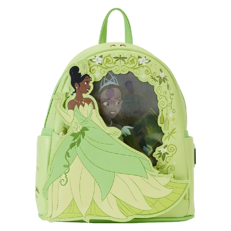 Men's travel backpack with multiple external pockets for easy accessLoungefly : The Princess and the Frog Princess Series Lenticular Mini Backpack