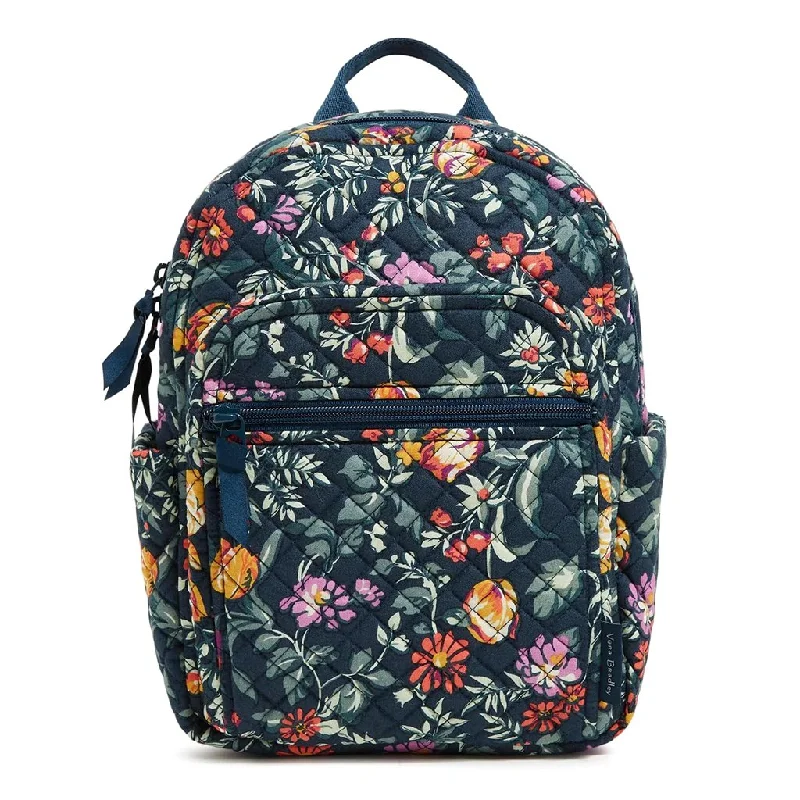 Men's compact backpack with padded shoulder straps for short errandsVera Bradley : Small Backpack in Fresh-Cut Floral Green