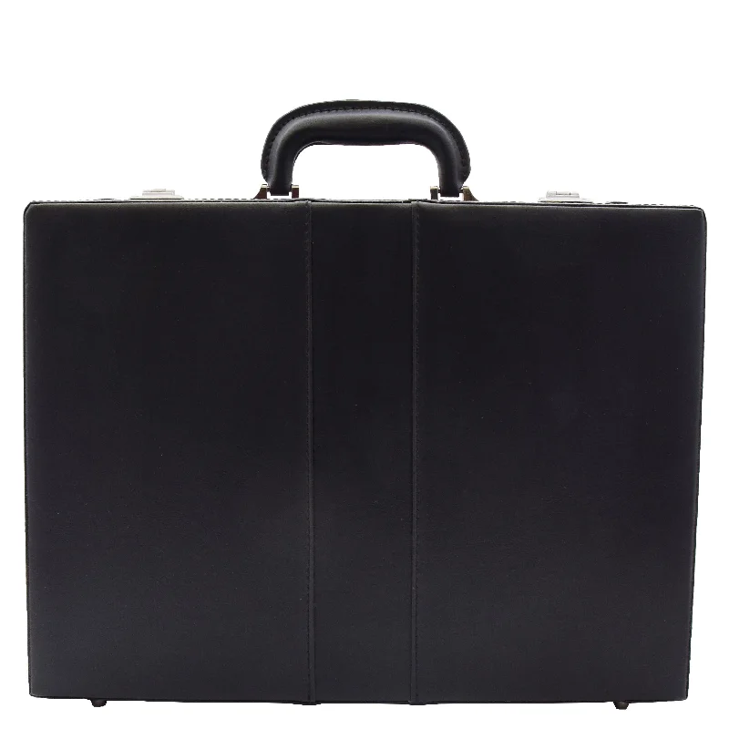 Customizable briefcases with monogramming optionsFaux Leather Briefcase Classic Attache Business Case Calver Black