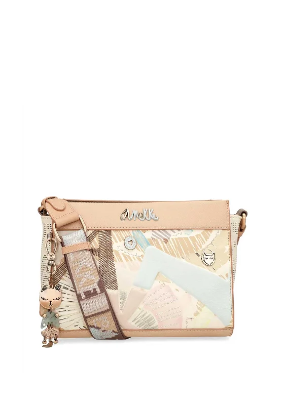 Vintage - inspired men's crossbody bag with a distressed finishAnekke Passion Medium Crossbody Bag, Duck Egg & Peach