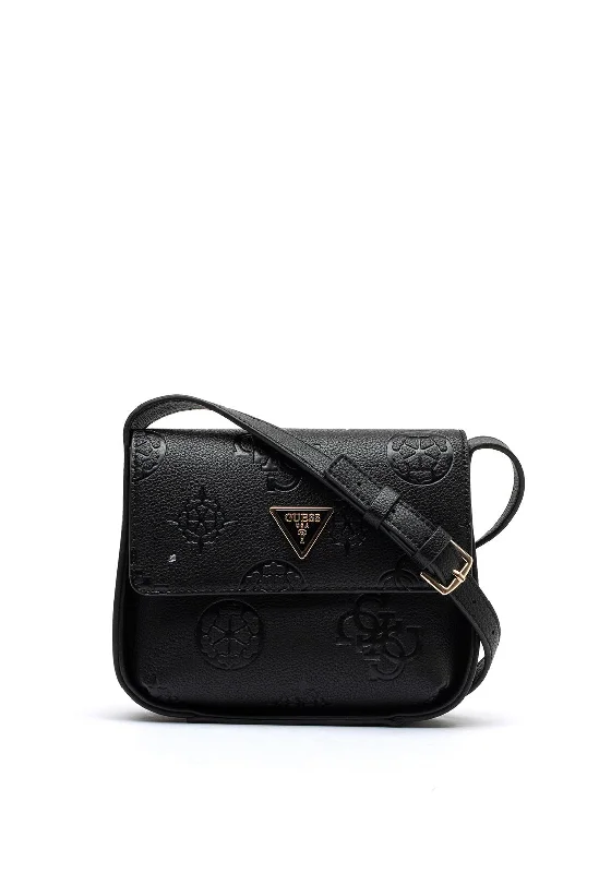 Military - style men's crossbody bag with MOLLE webbing for attachmentsGuess Keandra 4G Peony Printed Crossbody Bag, Black